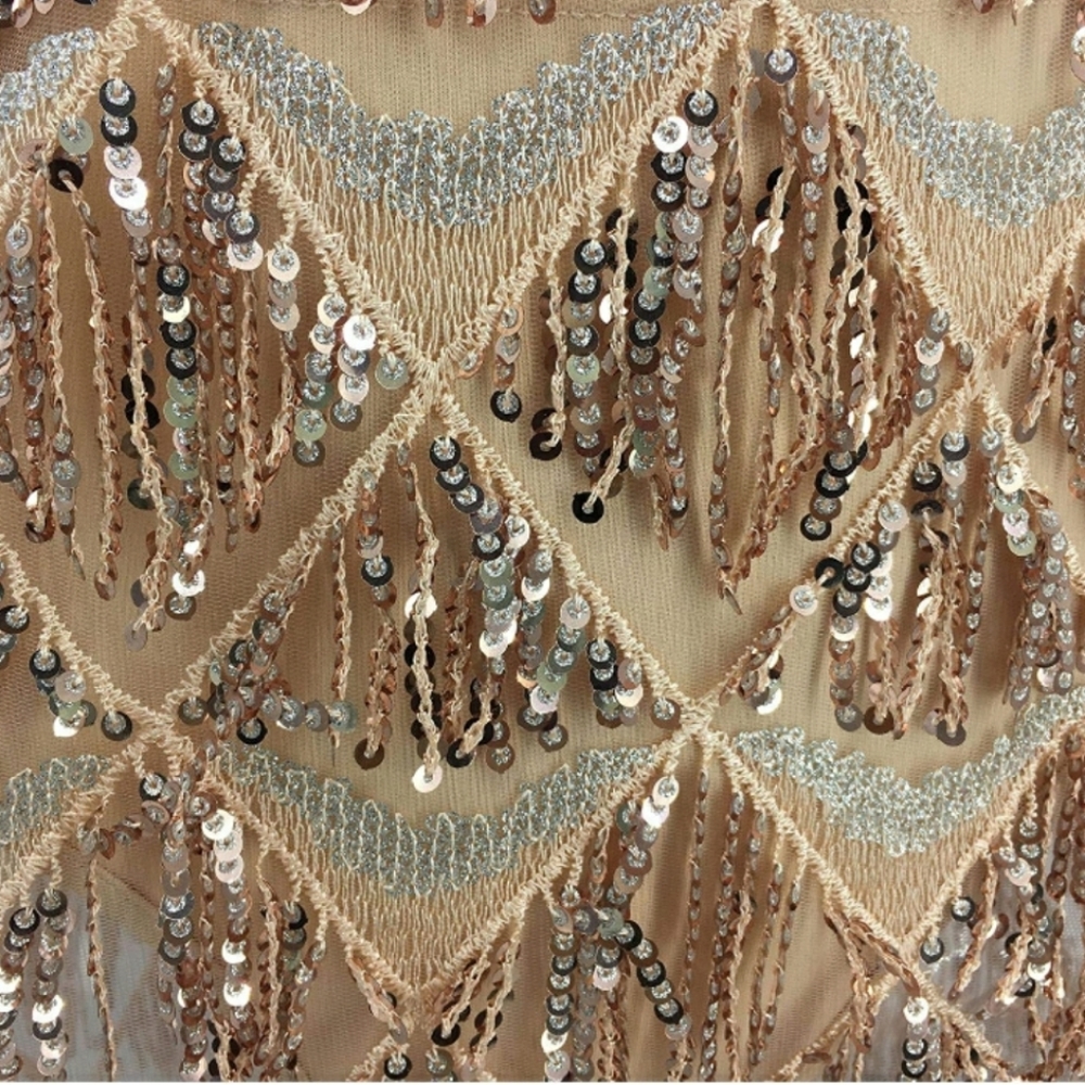 See Through Sequins Floral Club Bodycon Mini Dress - Picture 5 of 6